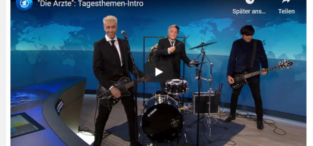 Überraschung bei den Tagesthemen vom 23.10.2020. Die Ärzte spielen das Intro. Und äußern sich zur Lage der Veranstaltungsbranche.