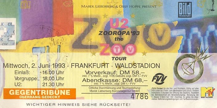 U2 – 02.06.1993 – Frankfurt – Waldstadion