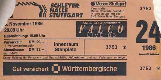 Falco – 06.11.1986 – Stuttgart – Schleyerhalle