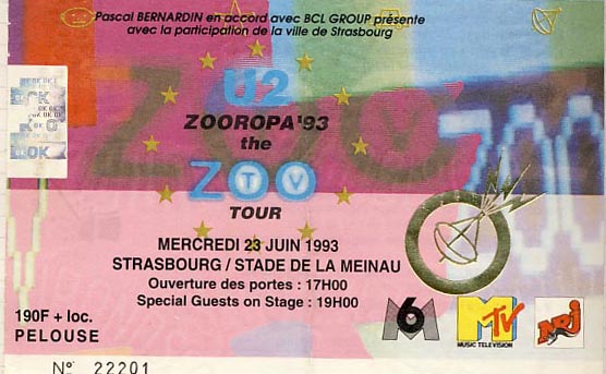 U2 – 23.06.1993 – Strasbourg – Stade de La Meinau