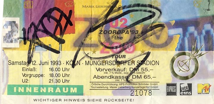 U2 – 12.06.1993 – Köln – Müngersdorfer Stadion