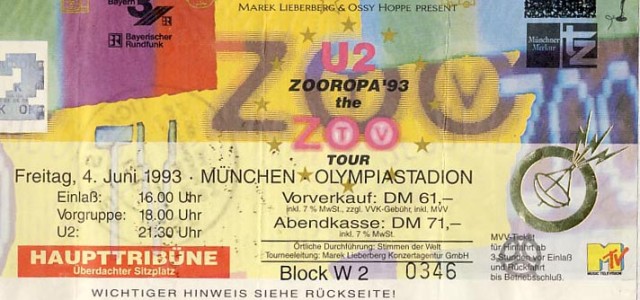 U2 – 04.06.1993 – München – Olympiastadion