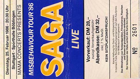 Saga – 25.02.1986 – Böblingen – Sporthalle