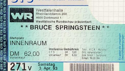 Bruce Springsteen // 03.04.1993 // Dortmund // Westfalenhalle