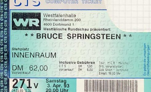 Bruce Springsteen // 03.04.1993 // Dortmund // Westfalenhalle