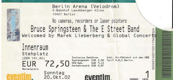 Bruce Springsteen – 20.10.2002 – Berlin – Velodrom